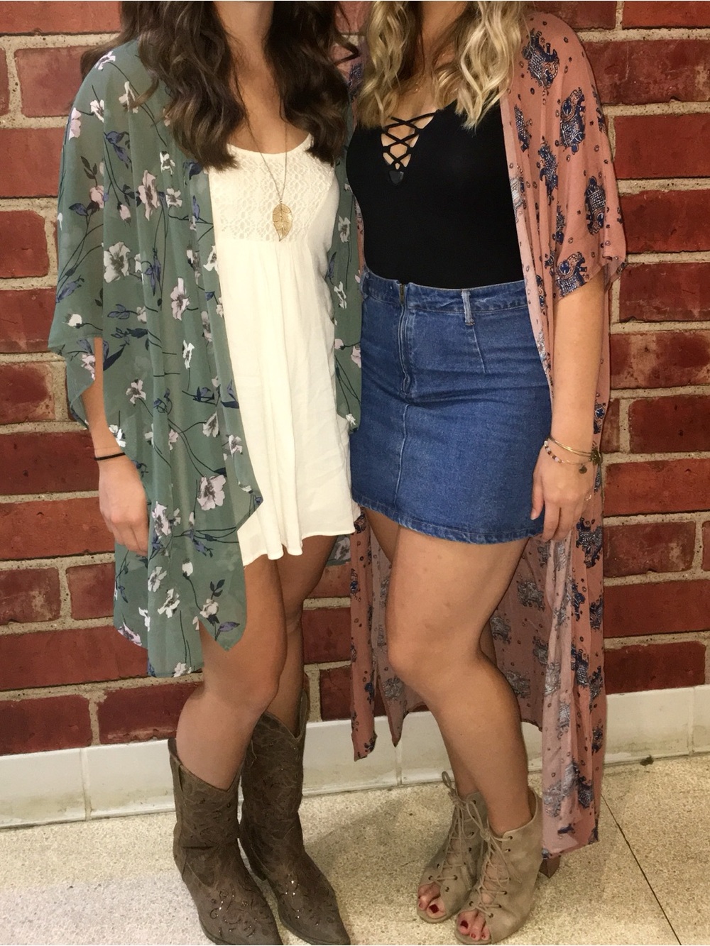 Sage Green Floral Kimono